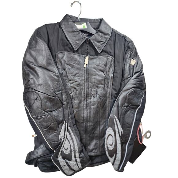 Hein Gericke Leather Motorcycle Jacket Womens 16 Protective Padded Biker Riding - Picture 1 of 16